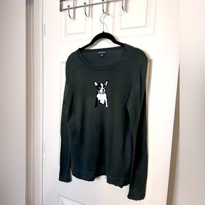 Dark olive colored, JCREW, dog sweater